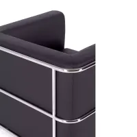 Divano moderno Torino a 1 posto in pelle e acciaio cromato - Mobilie Design