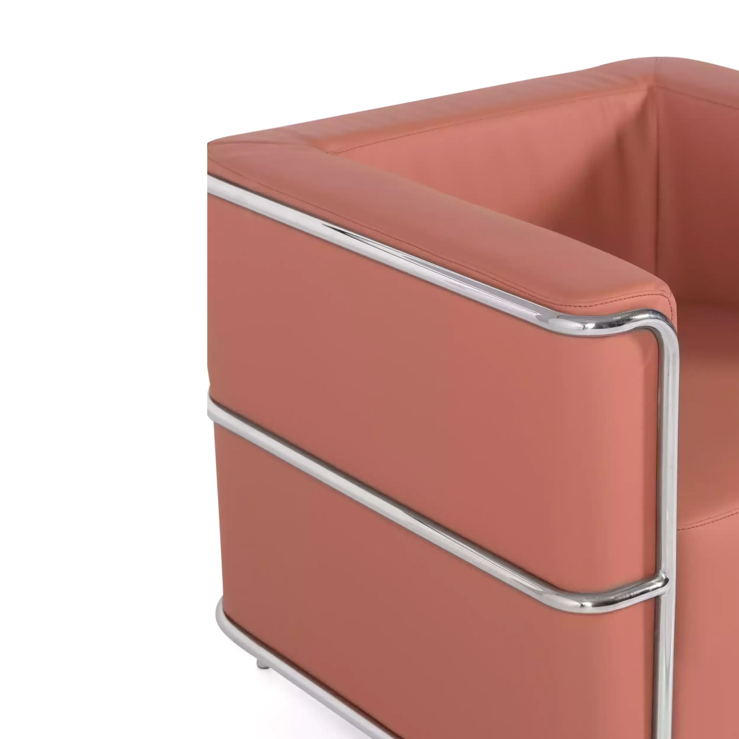 Torino 1-sitziges modernes Sofa aus Leder und verchromtem Stahl - Mobelarium