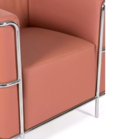Torino 1 seater modern sofa in leather and chromed steel - Mueble Design