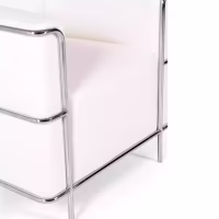 Divano moderno Torino a 1 posto in pelle e acciaio cromato - Mobilie Design
