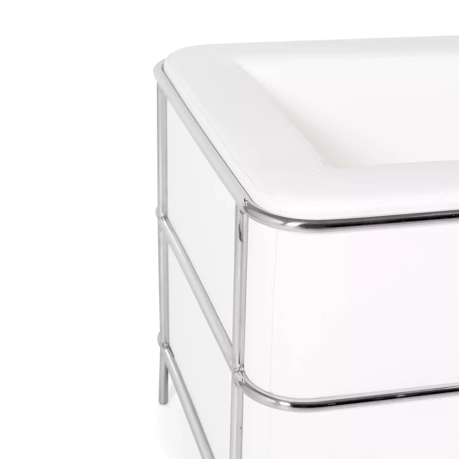 Torino 1-sitziges modernes Sofa aus Leder und verchromtem Stahl - Mobelarium
