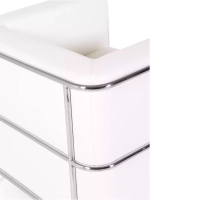 Torino 1-sitziges modernes Sofa aus Leder und verchromtem Stahl - Mobelarium