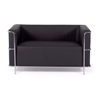 Torino 2-sitssoffa i ekoläder och förkromat stål 🛋️ - Mobelarium