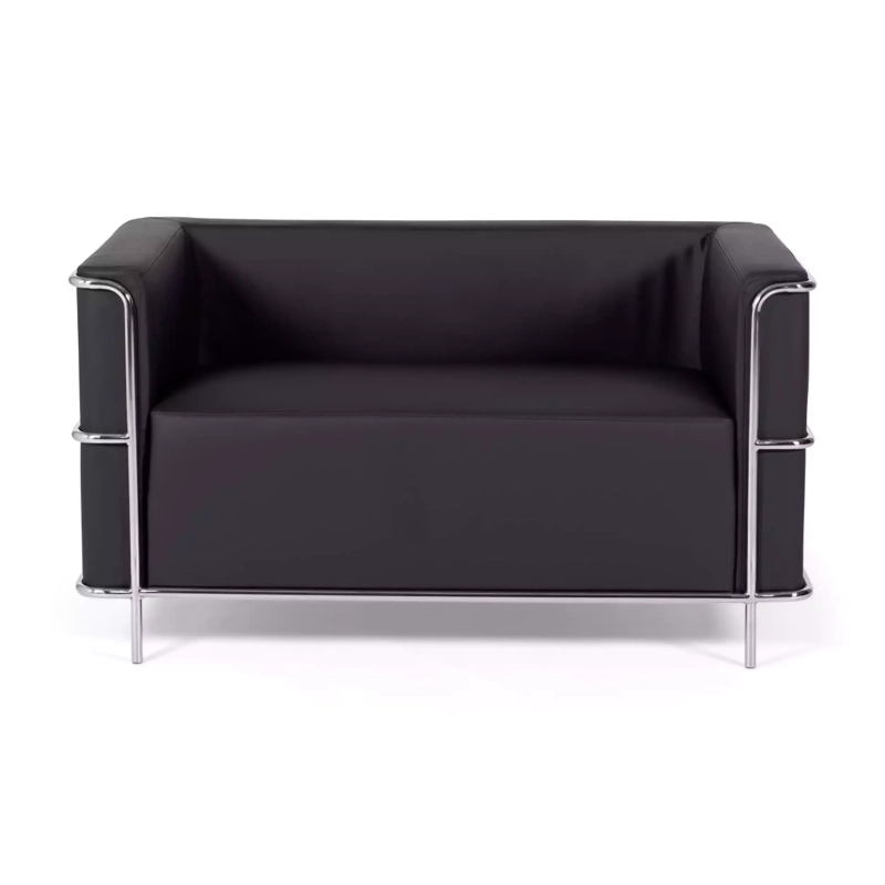 Dvoumístná pohovka Torino z ekokůže a chromované oceli 🛋️ - Mobelarium