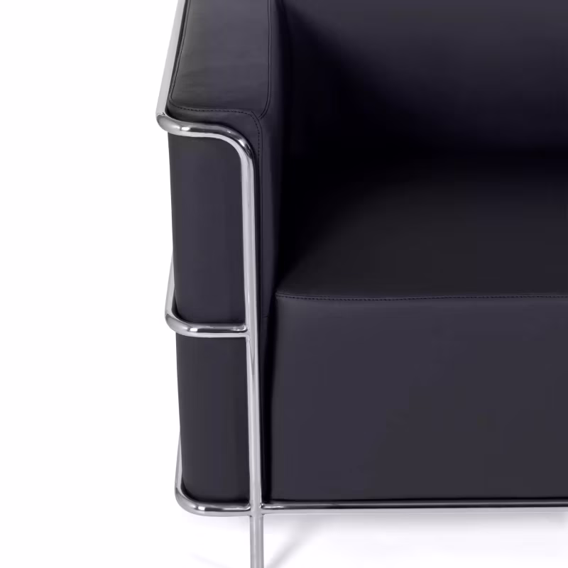 Torino 2-sitssoffa i ekoläder och förkromat stål 🛋️ - Mobelarium