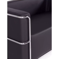Torino 2-zitsbank van ecoleder en verchroomd staal 🛋️ - Mobelarium