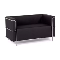 Sofá Torino 2 plazas en polipiel y acero cromado 🛋️ - Mueble Design