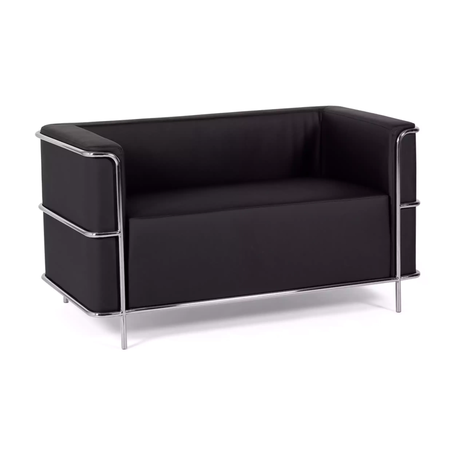 Dvoumístná pohovka Torino z ekokůže a chromované oceli 🛋️ - Mobelarium