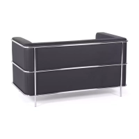 2-osobowa sofa Torino z ekoskóry i chromowanej stali 🛋️ - Mobelarium