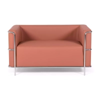 2-Sitzer-Sofa Torino aus Ökoleder und verchromtem Stahl 🛋️ - Mobelarium