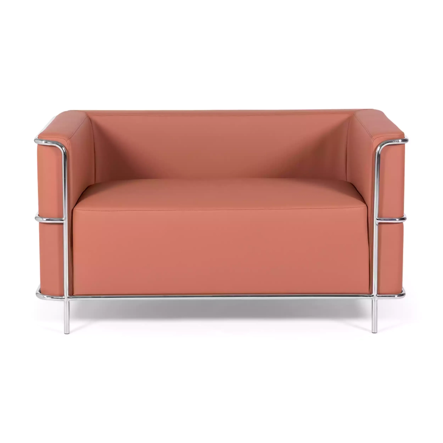 Torino 2 seater sofa in eco-leather and chromed steel 🛋️ - Mueble Design