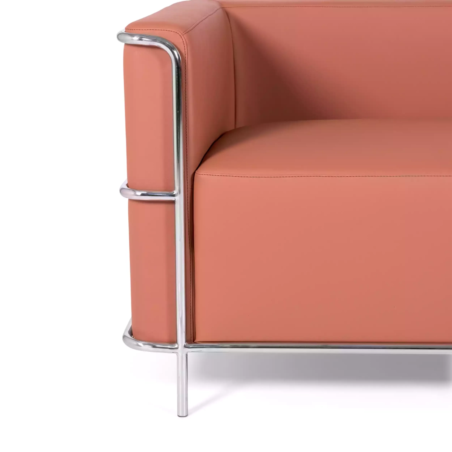 Torino 2 seater sofa in eco-leather and chromed steel 🛋️ - Mueble Design