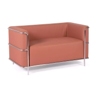 2-Sitzer-Sofa Torino aus Ökoleder und verchromtem Stahl 🛋️ - Mobelarium