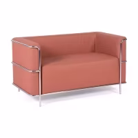 Divano Torino a 2 posti in ecopelle e acciaio cromato 🛋️ - Mobilie Design