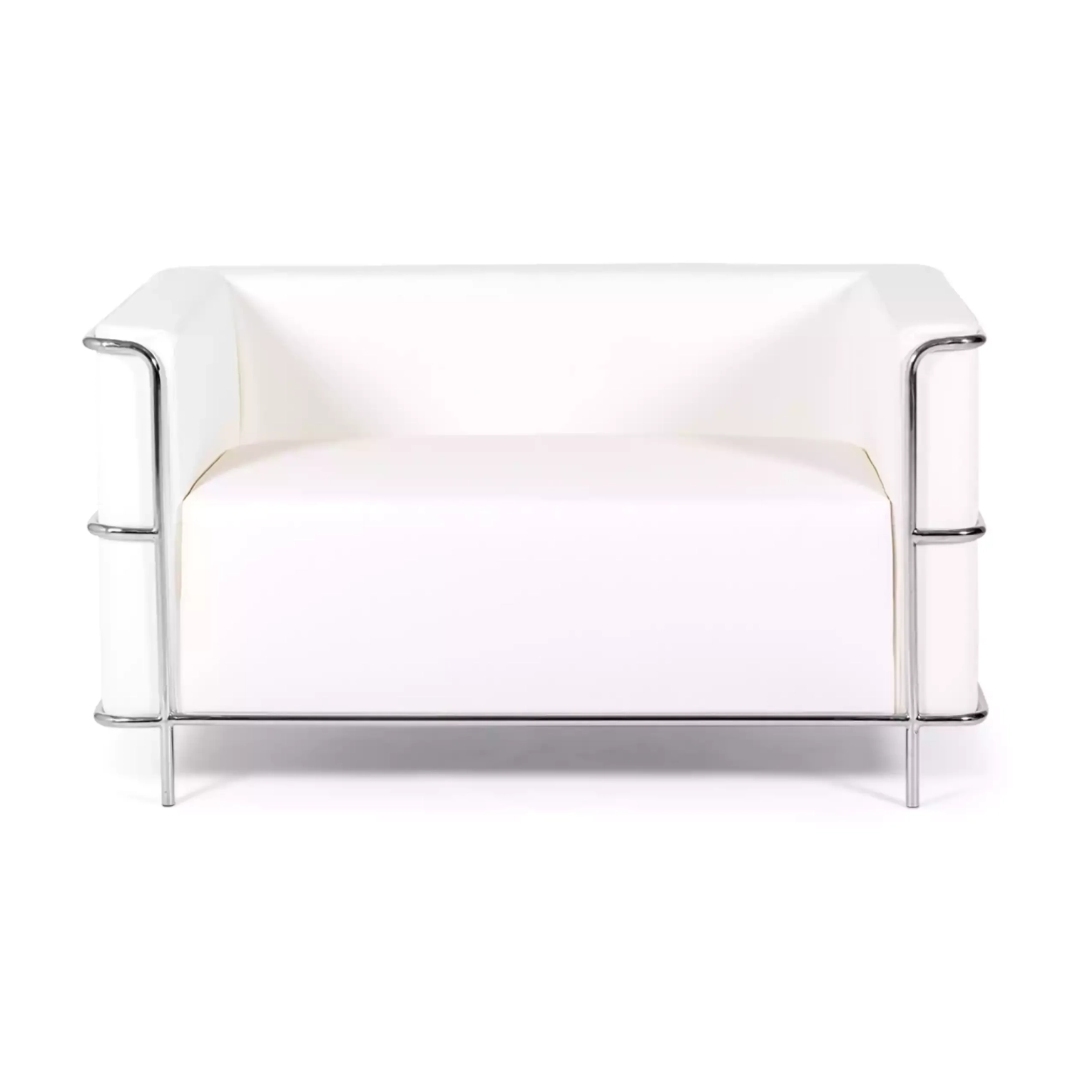 Torino 2-sitssoffa i ekoläder och förkromat stål 🛋️ - Mobelarium