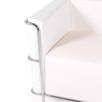 2-Sitzer-Sofa Torino aus Ökoleder und verchromtem Stahl 🛋️ - Mobelarium