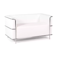 Canapé 2 places Torino en éco-cuir et acier chromé 🛋️ - Meubles Concept