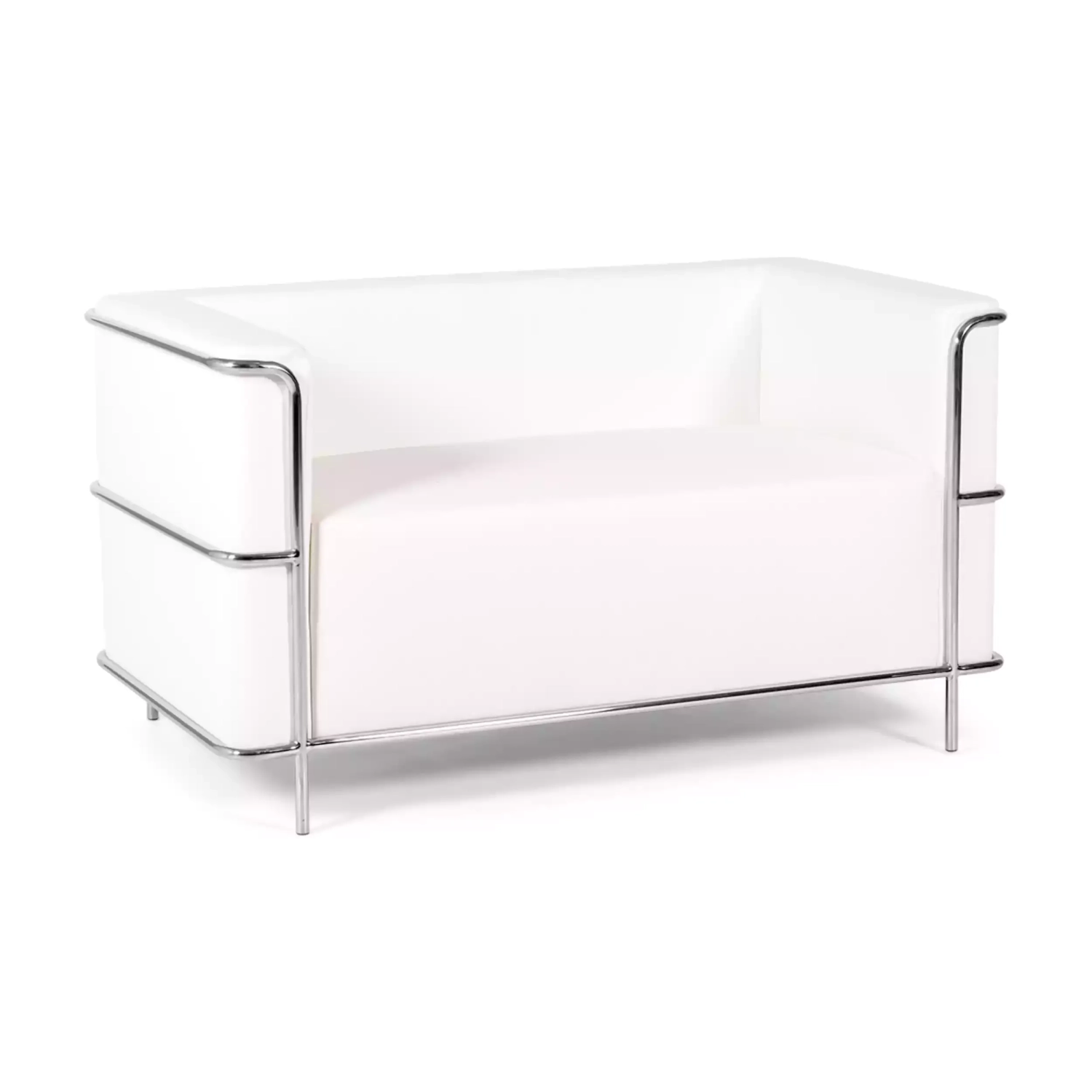 Torino 2-sitssoffa i ekoläder och förkromat stål 🛋️ - Mobelarium