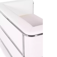 2-osobowa sofa Torino z ekoskóry i chromowanej stali 🛋️ - Mobelarium