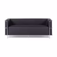 Sofa 3-osobowa Torino z ekoskóry i chromowanej stali - Mobelarium