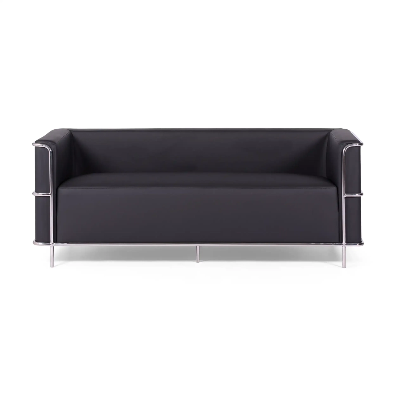 Sofá Torino 3 plazas en polipiel y acero cromado - Mueble Design