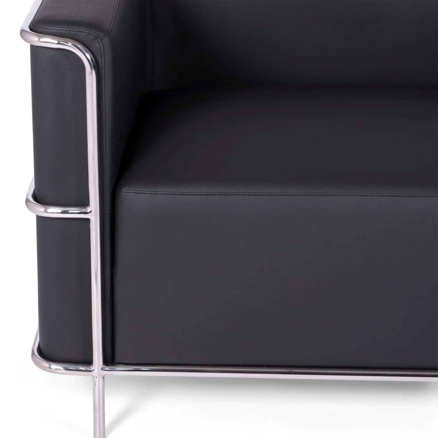 3-Sitzer Sofa Torino aus Ökoleder und verchromtem Stahl - Mobelarium