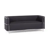 Divano Torino a 3 posti in ecopelle e acciaio cromato - Mobilie Design