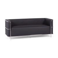 Sofá Torino 3 plazas en polipiel y acero cromado - Mueble Design