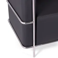 Divano Torino a 3 posti in ecopelle e acciaio cromato - Mobilie Design