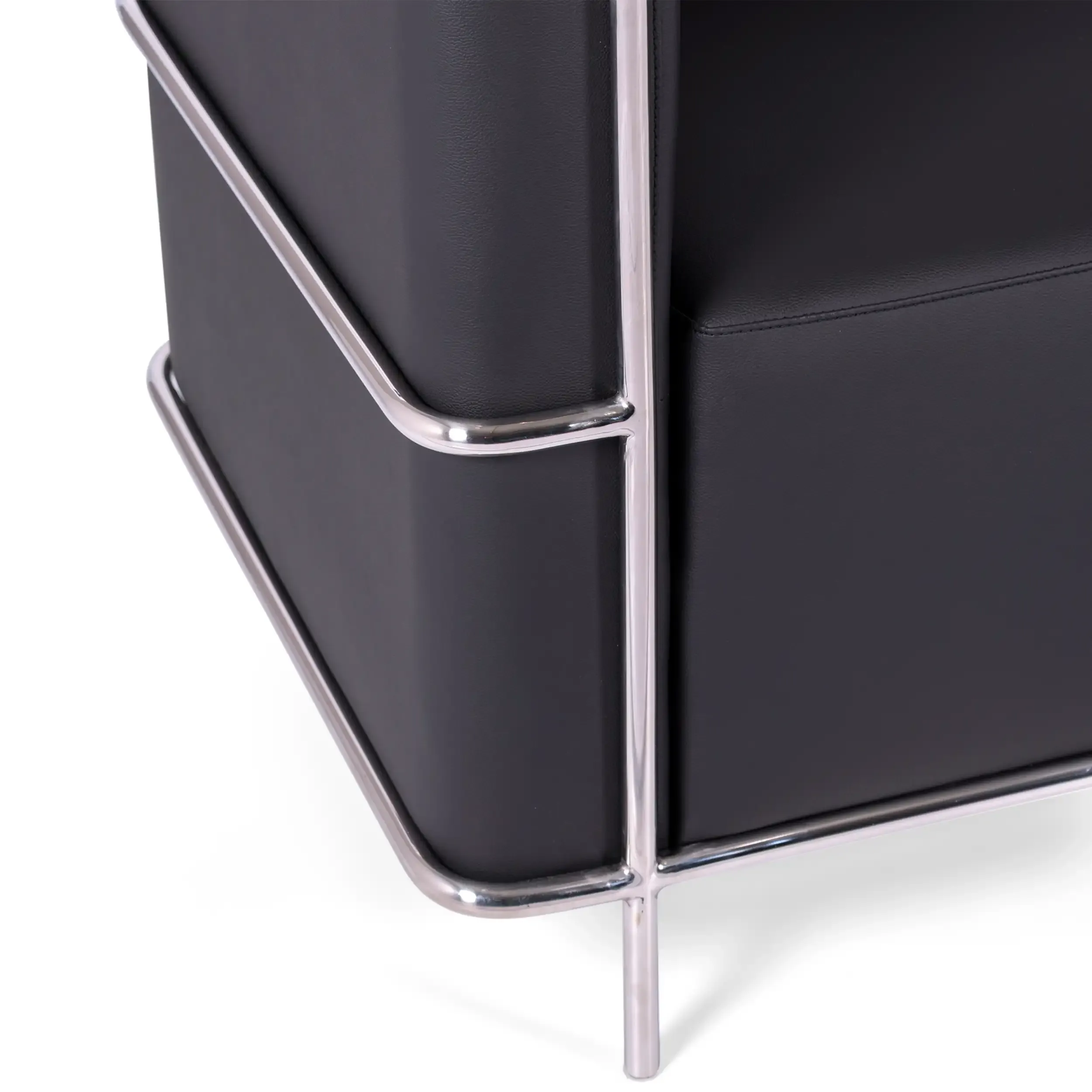 Divano Torino a 3 posti in ecopelle e acciaio cromato - Mobilie Design