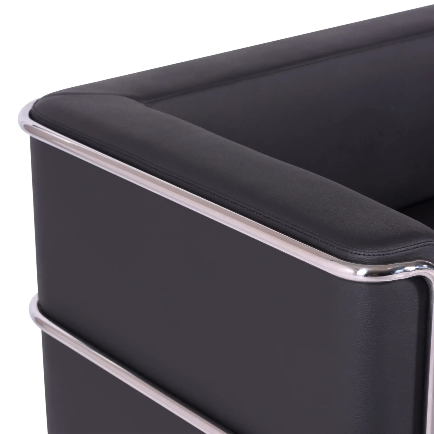 3-Sitzer Sofa Torino aus Ökoleder und verchromtem Stahl - Mobelarium