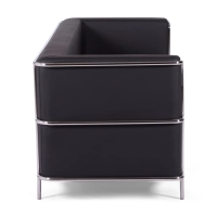 Sofa 3-osobowa Torino z ekoskóry i chromowanej stali - Mobelarium
