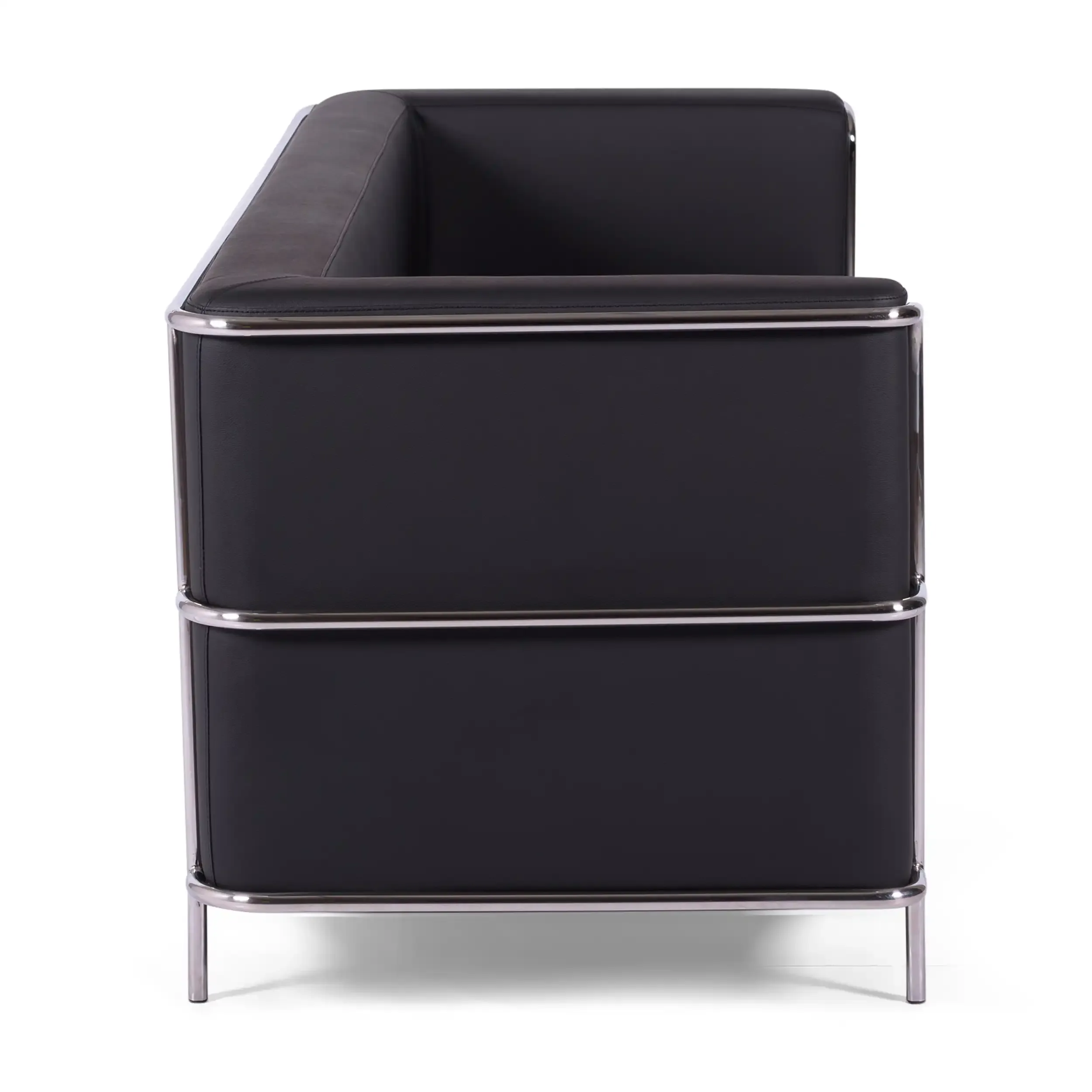 Divano Torino a 3 posti in ecopelle e acciaio cromato - Mobilie Design