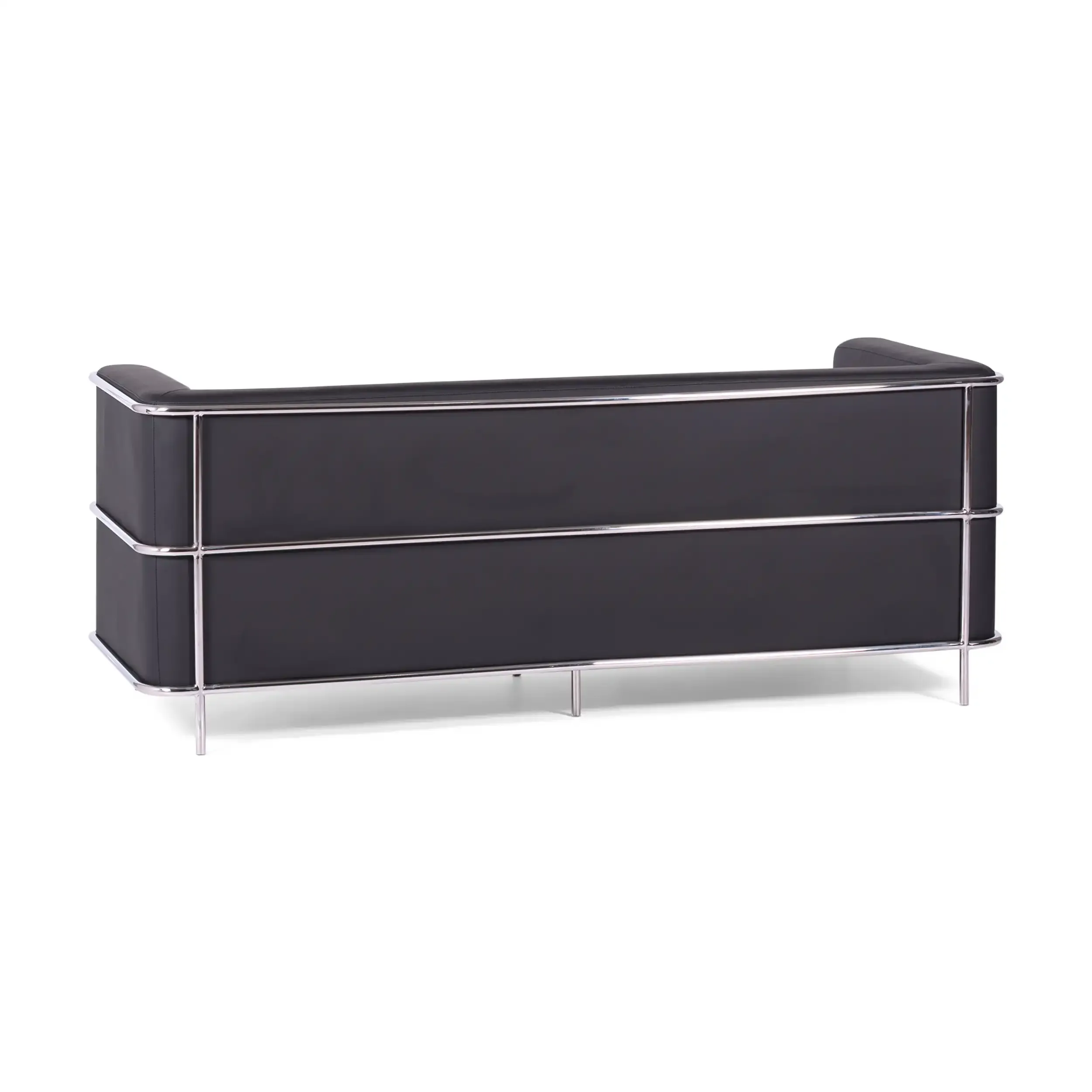 Divano Torino a 3 posti in ecopelle e acciaio cromato - Mobilie Design