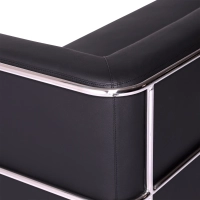 Sofa 3-osobowa Torino z ekoskóry i chromowanej stali - Mobelarium