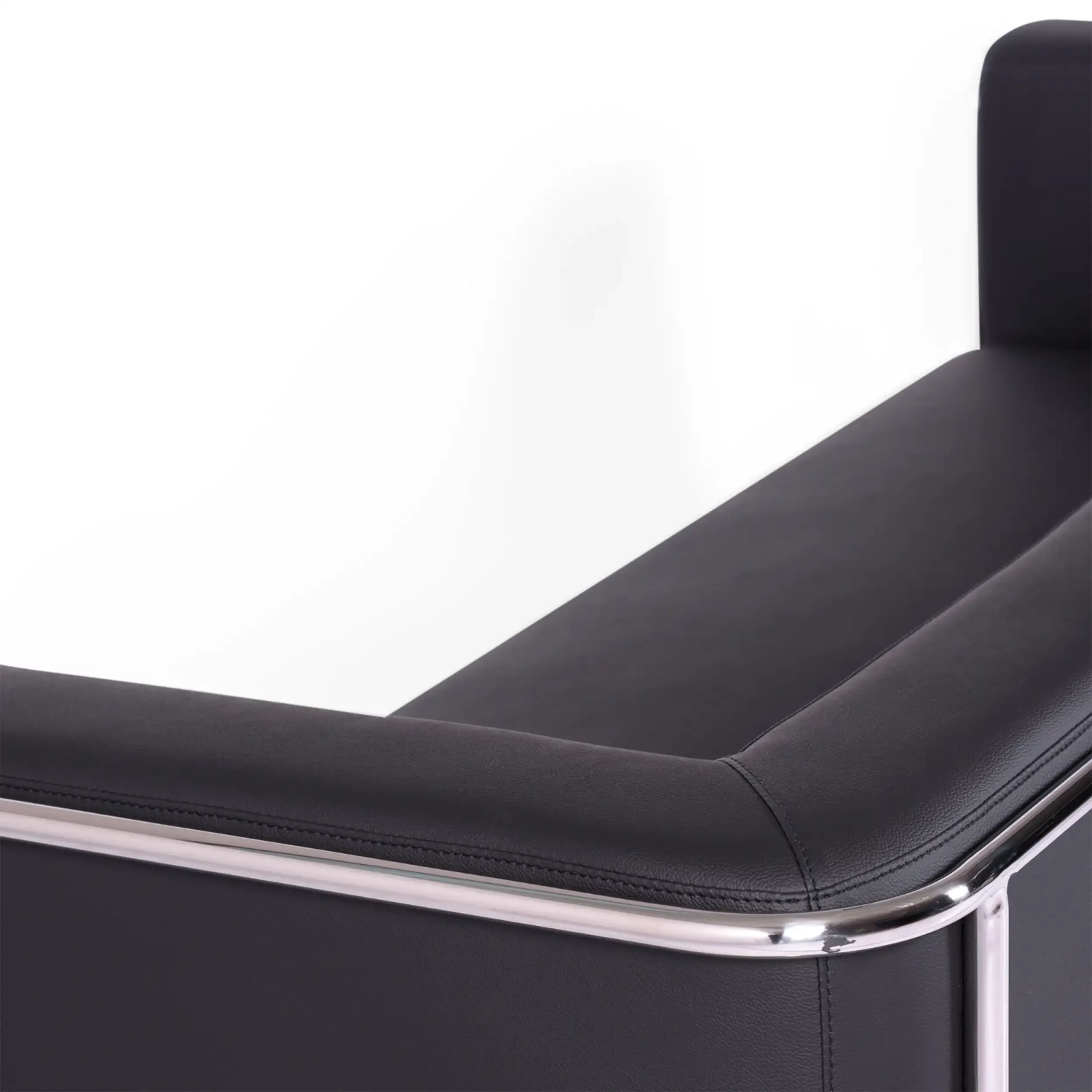 Sofá Torino 3 plazas en polipiel y acero cromado - Mueble Design