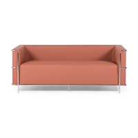 3-Sitzer Sofa Torino aus Ökoleder und verchromtem Stahl - Mobelarium