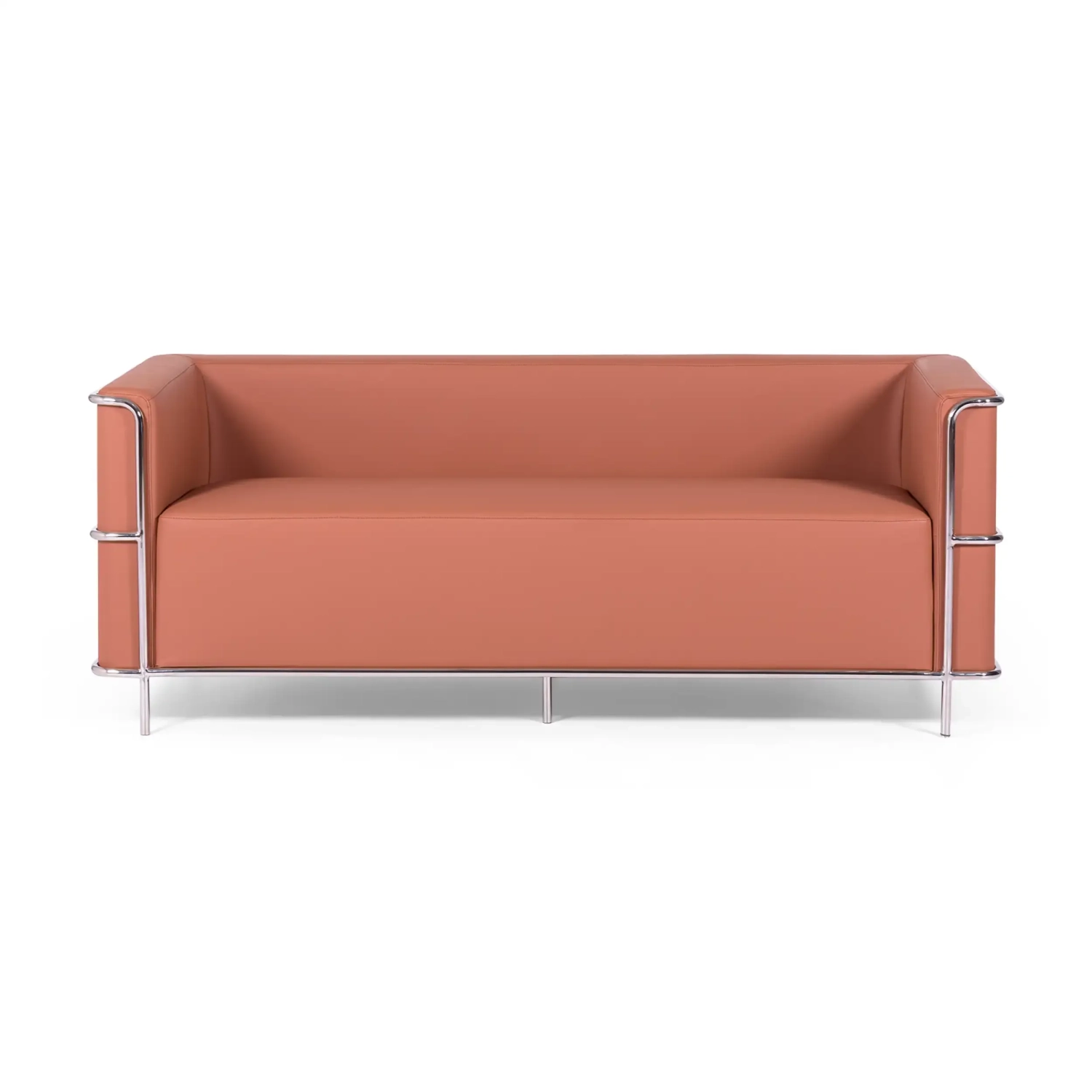 3-Sitzer Sofa Torino aus Ökoleder und verchromtem Stahl - Mobelarium