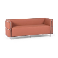 Torino 3 seater sofa in eco-leather and chromed steel - Mueble Design