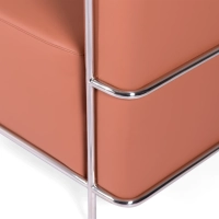 Torino 3 seater sofa in eco-leather and chromed steel - Mueble Design