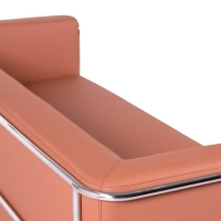 Sofá Torino 3 plazas en polipiel y acero cromado - Mueble Design