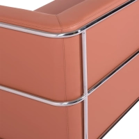 Sofá Torino de 3 lugares em couro ecológico e aço cromado - Mueble Design