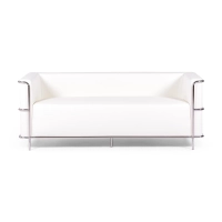 Sofá Torino 3 plazas en polipiel y acero cromado - Mueble Design