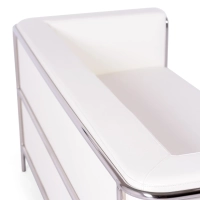 Sofa 3-osobowa Torino z ekoskóry i chromowanej stali - Mobelarium