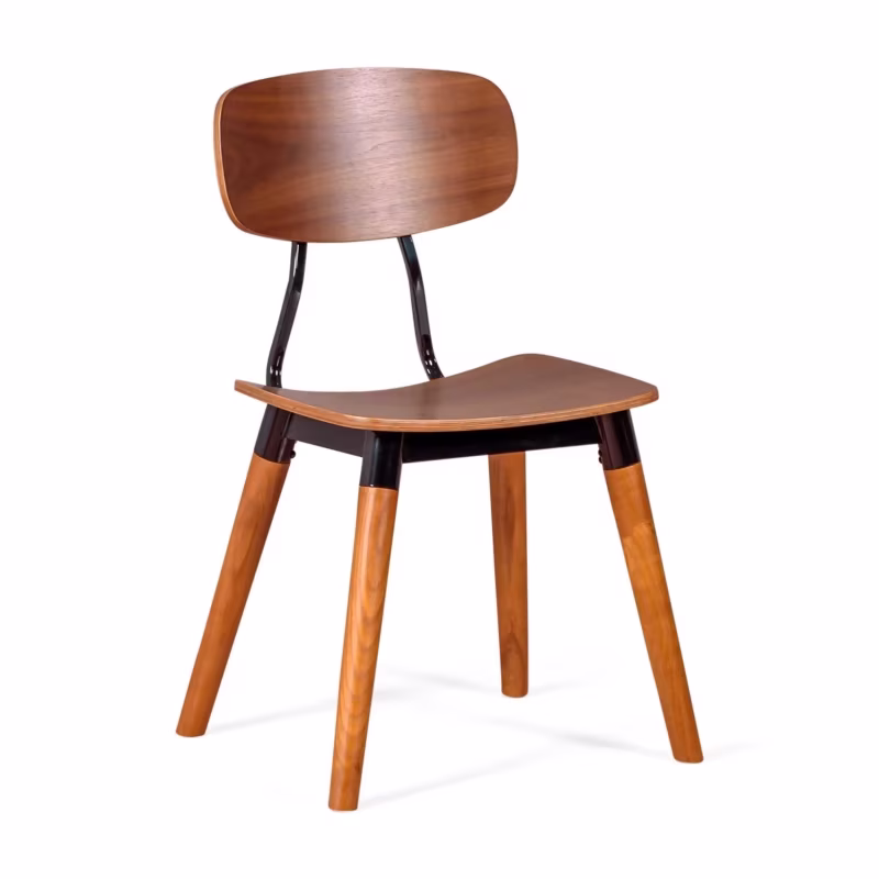 Krzesło Copine z drewna orzechowego | Przemysłowy design retro - Mobelarium