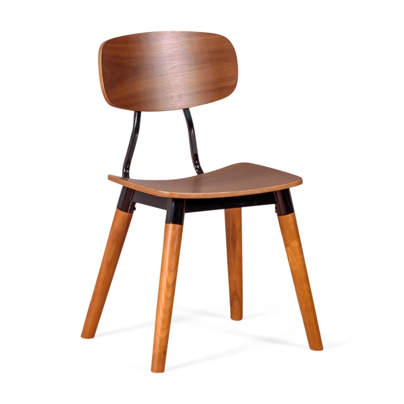 Copine-stol i valnötsträ | Industriell retrodesign Mobelarium