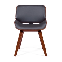 Chair Nordic in walnut and black eco-leather : Elegant Scandinavian design