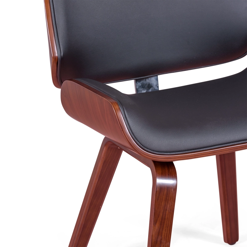 Chair Nordic in walnut and black eco-leather : Elegant Scandinavian design