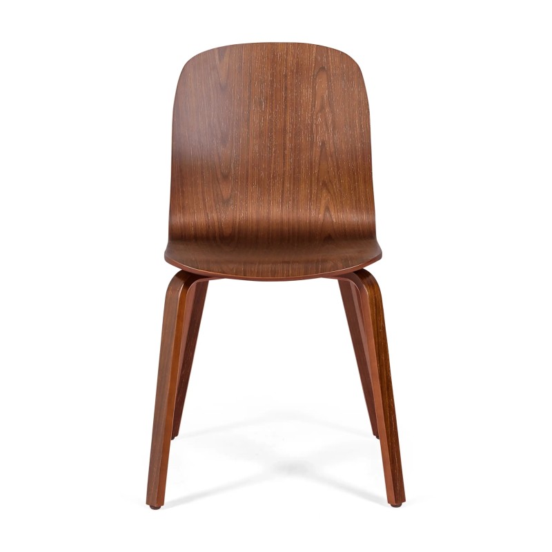 Cadeira de design Nórdica Hut em madeira de nogueira | Estilo escandinavo elegante