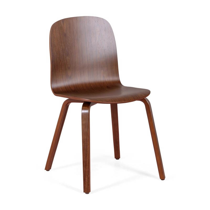 Design stoel Scandinavisch Hut in walnotenhout | Elegante Scandinavische stijl
